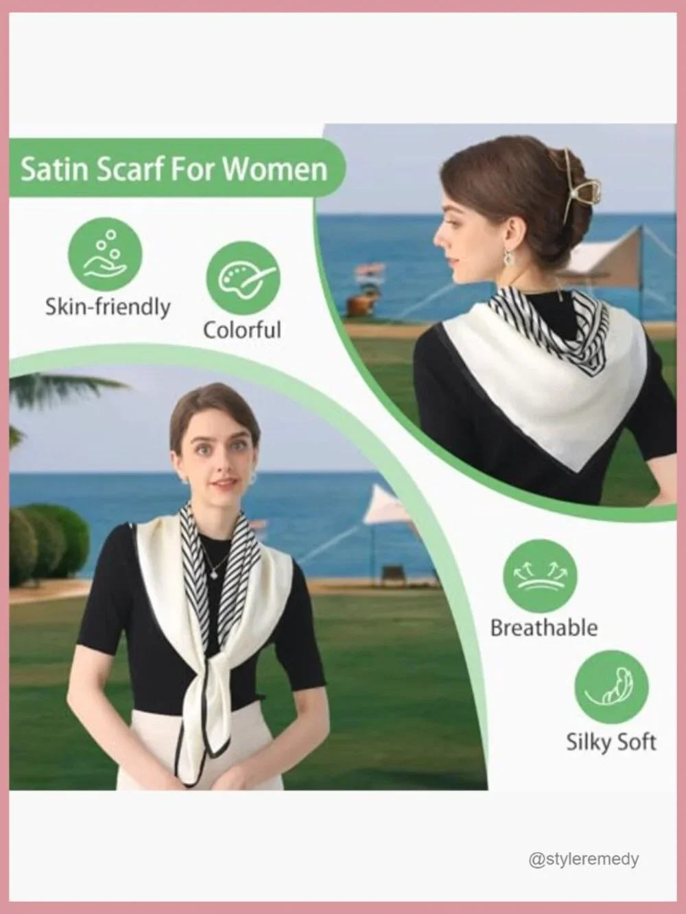 100% Mulberry Silk Square Head Scarf 35x35 Lightweight Bandana Scarf for Women